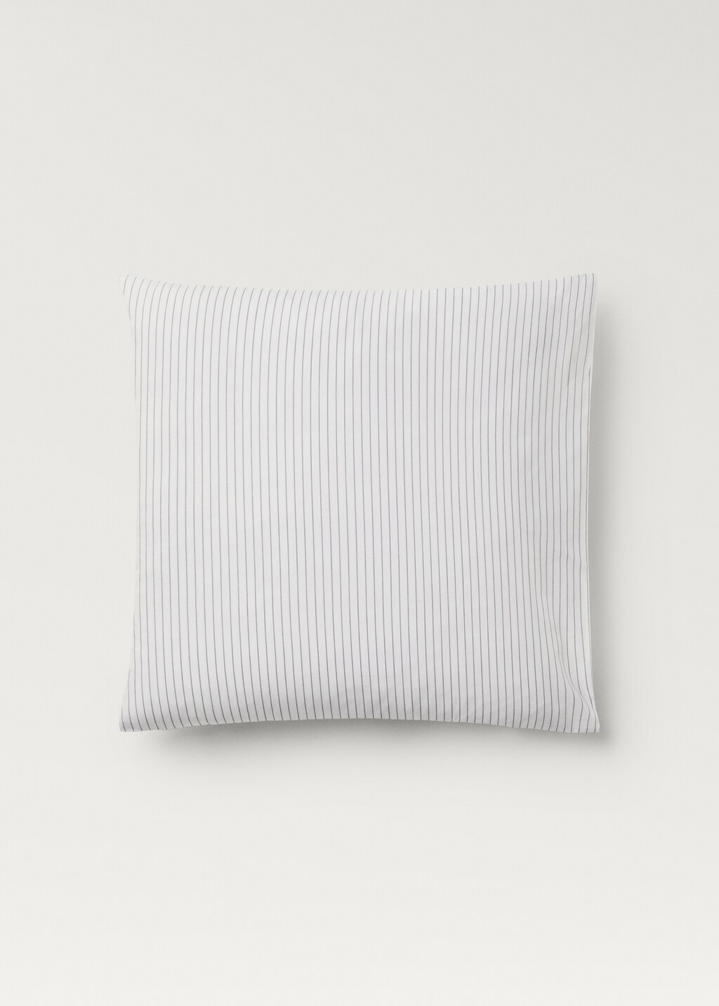 Cotton percale pillowcase with two-tone stripes, 60x60 cm - Medium Brown