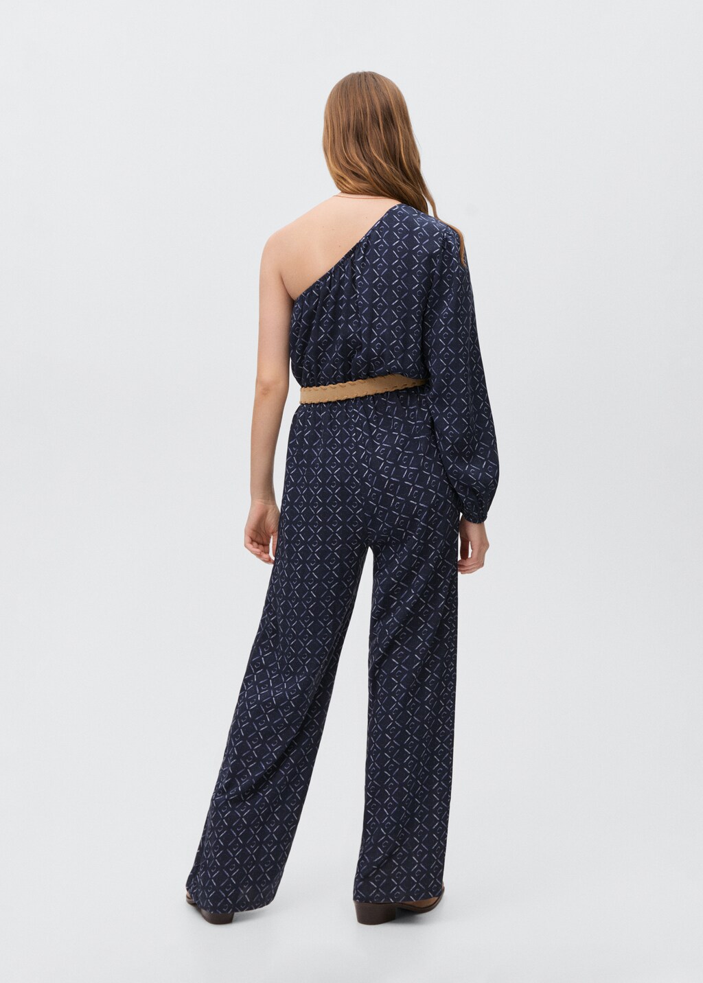 Asymmetric long jumpsuit - Dark Navy