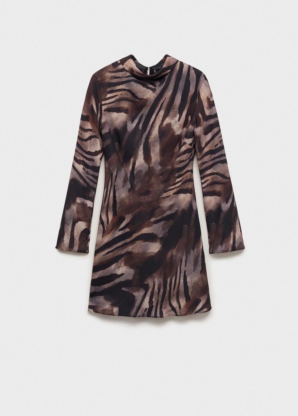 Zebra back bow satin dress - Brown