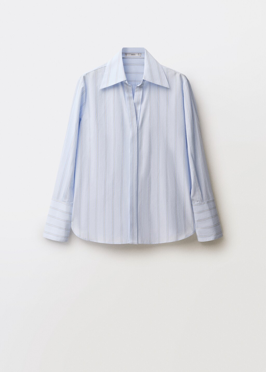 Regular striped cotton shirt - Sky Blue