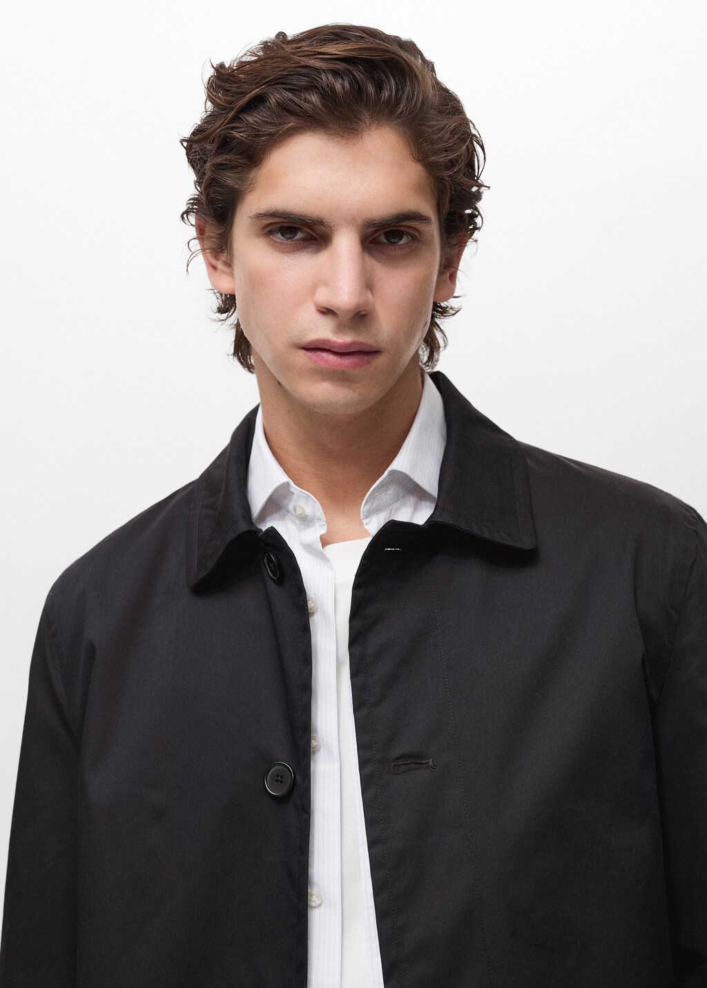 Water-repellent cotton trench coat - Ice Grey