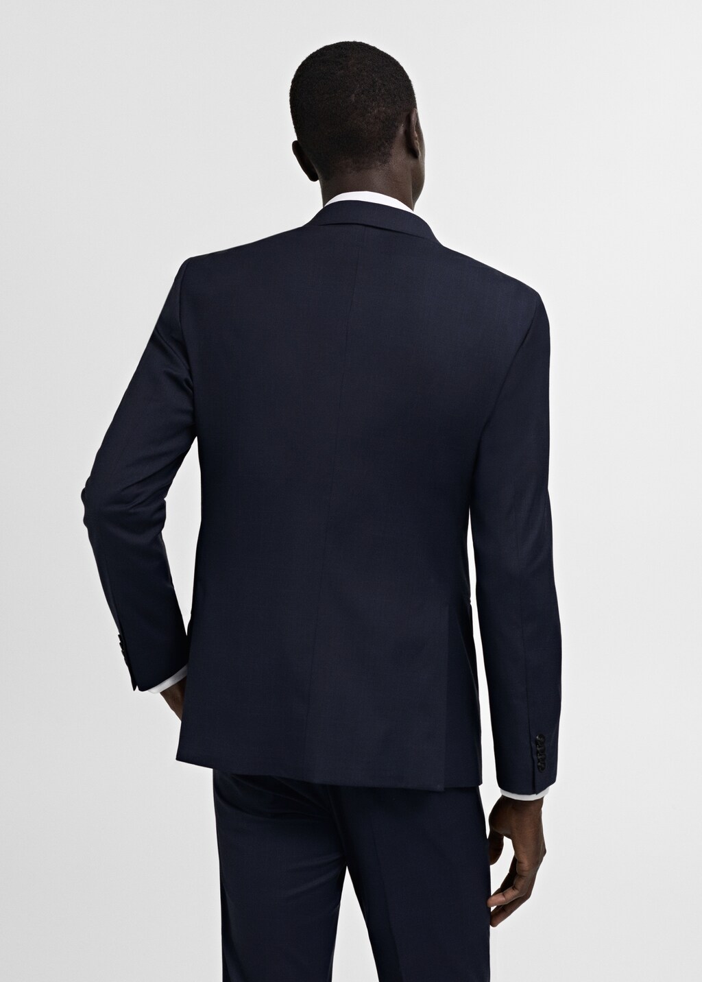 Stretch-fabric slim-fit suit jacket - Dark Navy