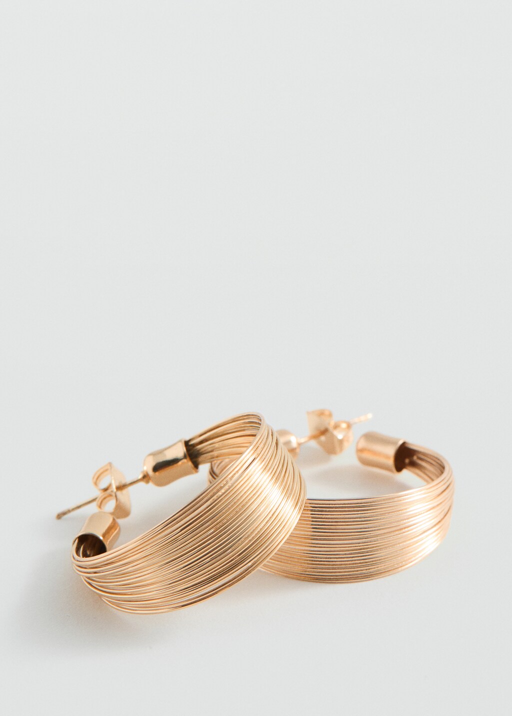 Embossed hoop earrings - Gold
