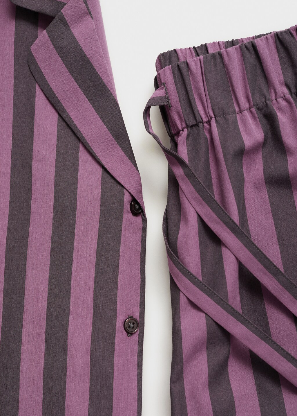 Woven two-tone striped t-shirt - Brown