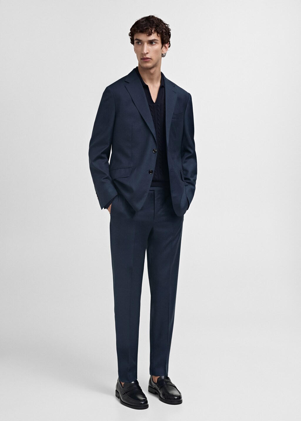 Venice 100% virgin wool suit trousers - Dark Navy