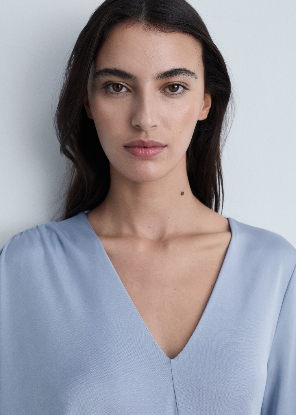 Asymmetric draped gown - Sky Blue