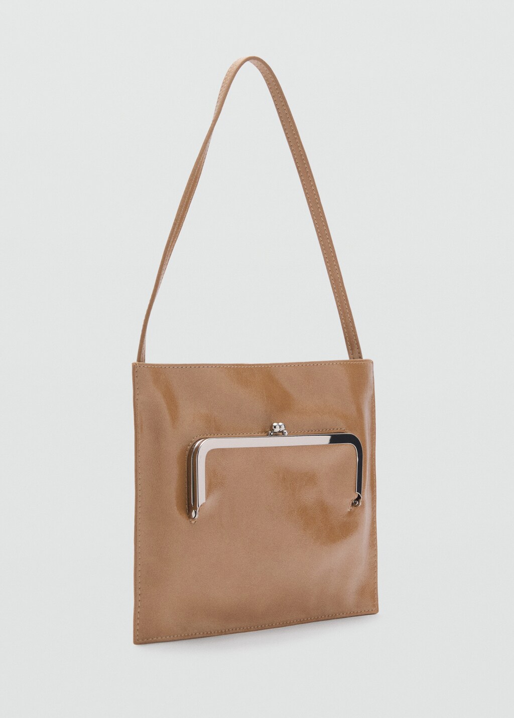 Shoulder bag with pochette pocket - Medium Brown
