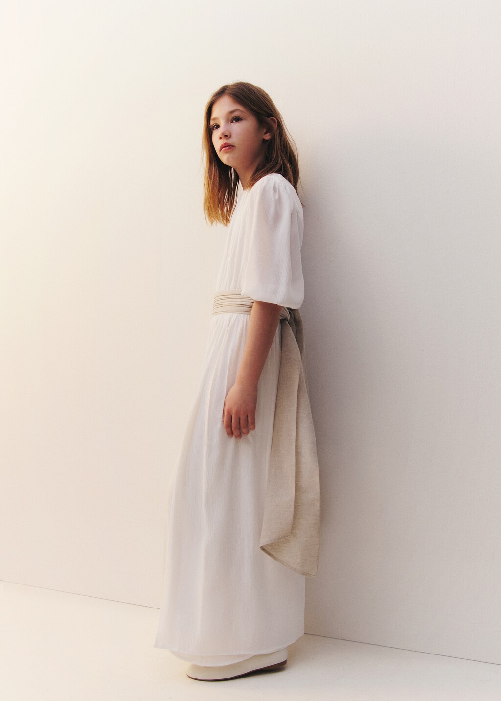 Bow long jumpsuit - White