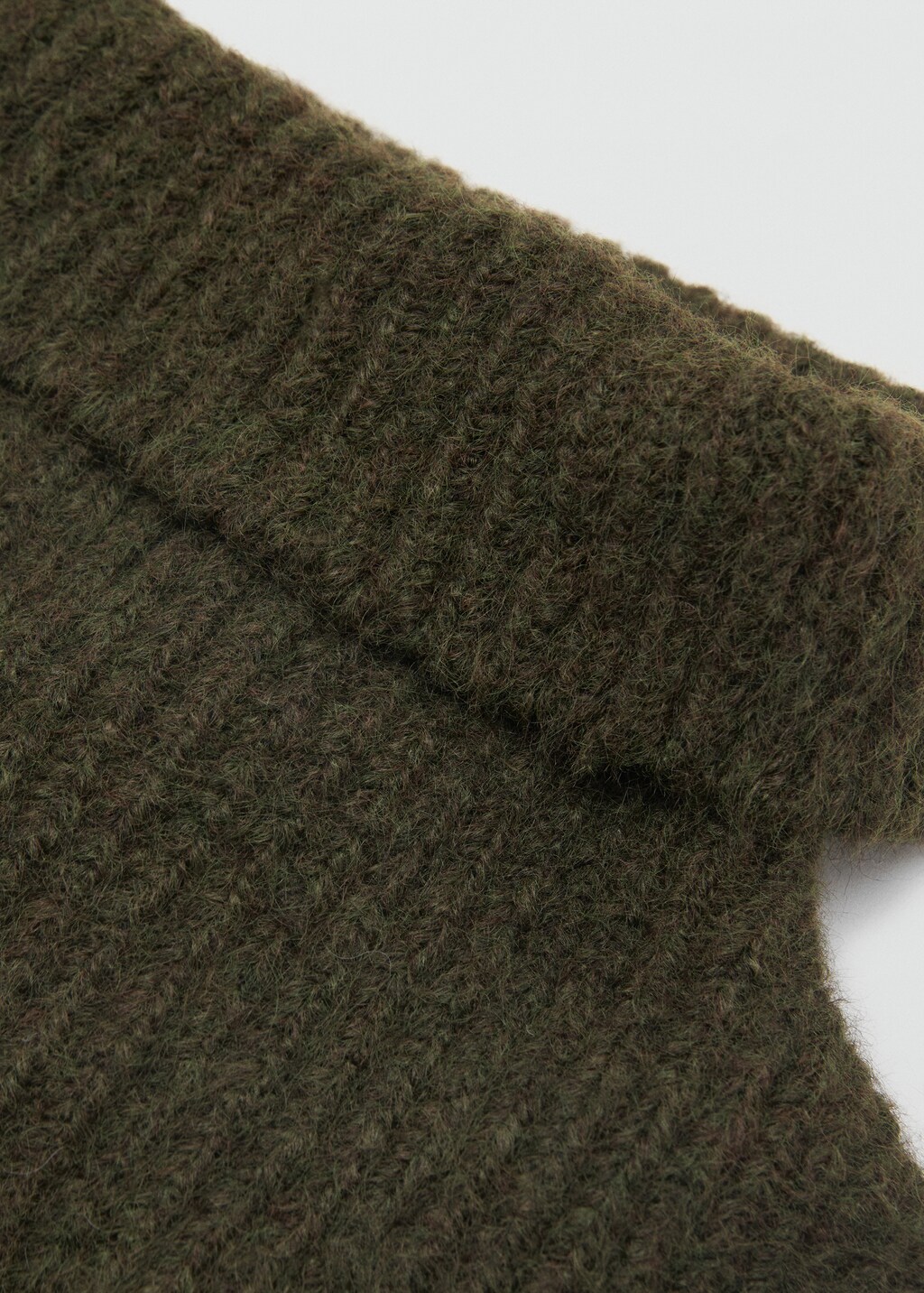 Crop turtleneck shawl - Ecru