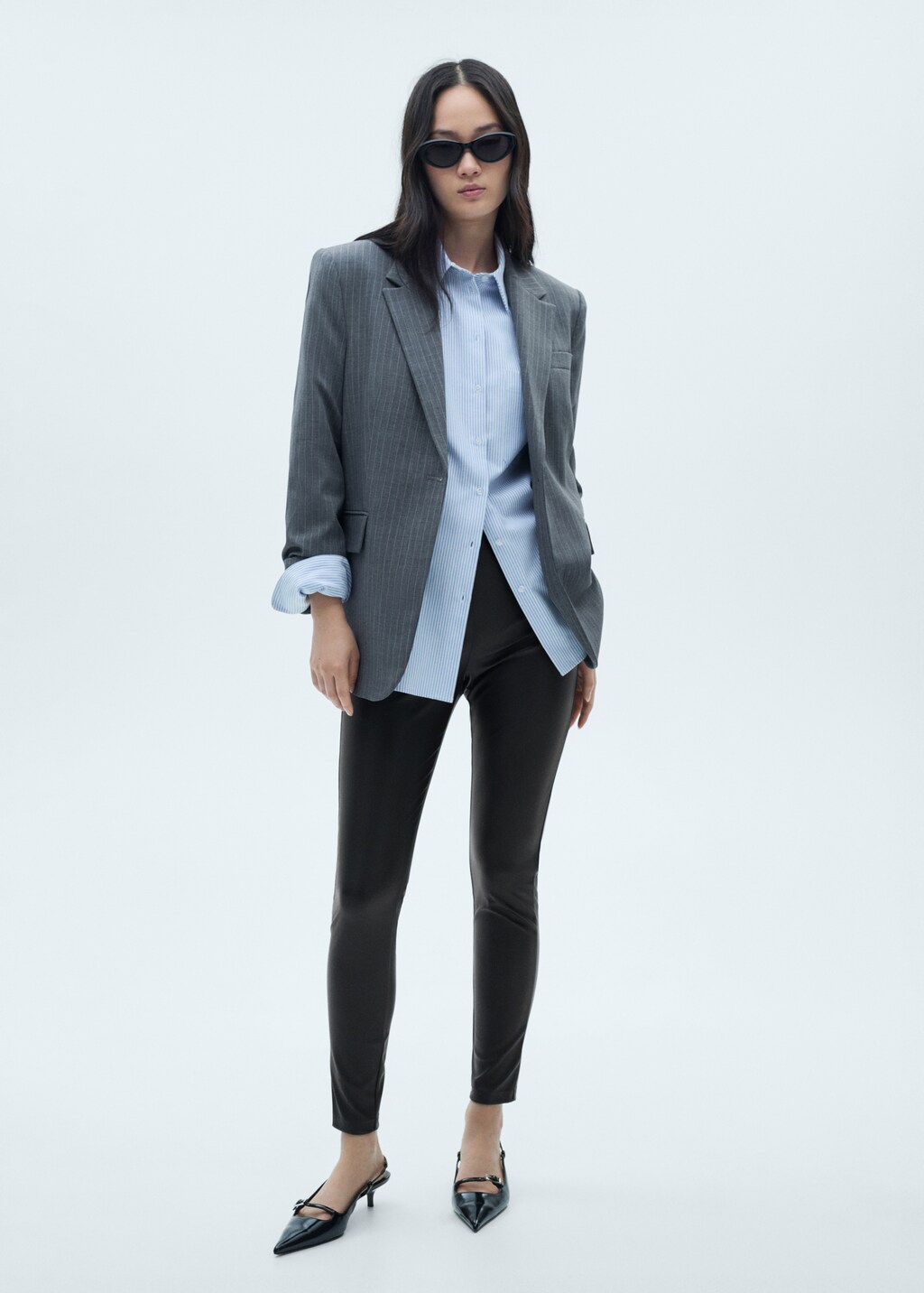 Leather-effect leggings - Black