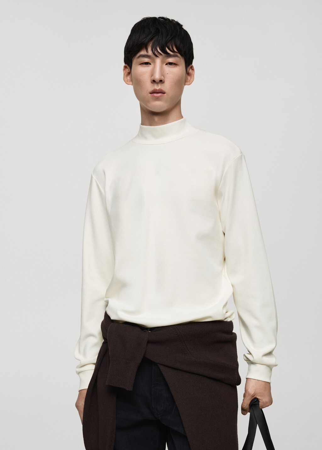 Perkins-neck long-sleeved t-shirt - Black