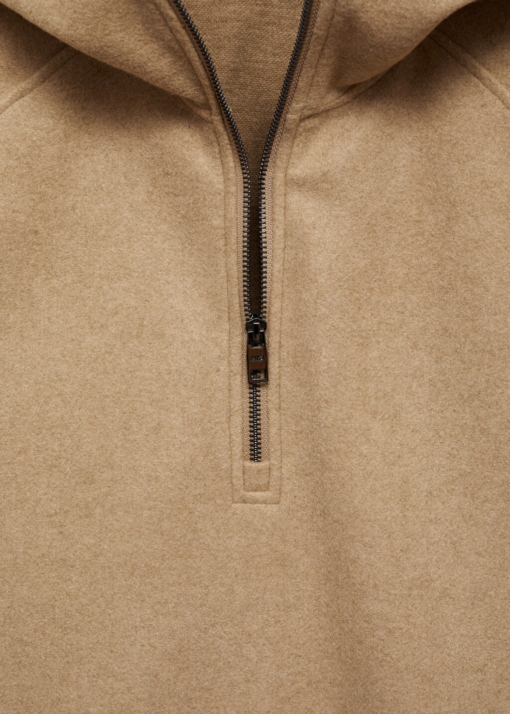 Hooded flannel sweatshirt - Beige
