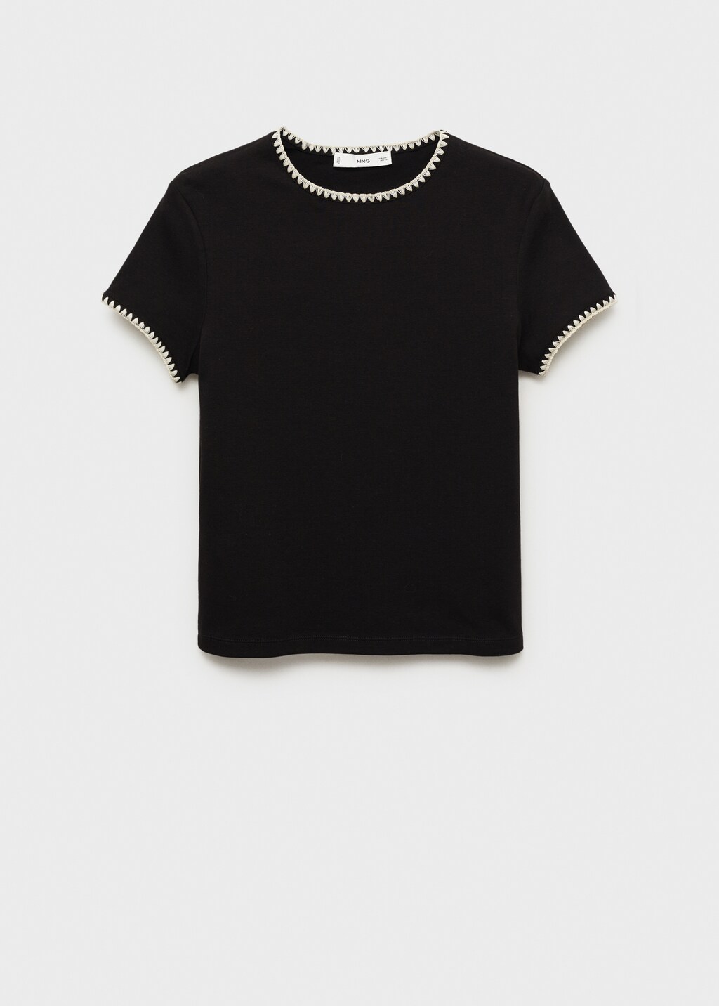Cotton t-shirt with contrasting trim - Off White