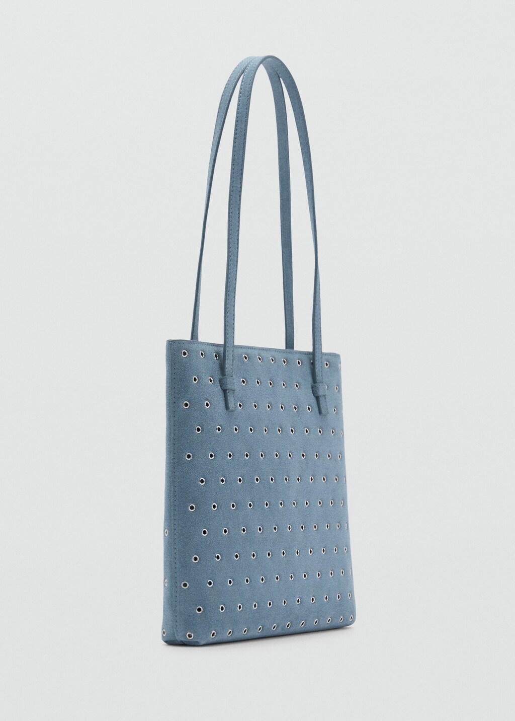 Die-cut leather shopper bag - Medium Brown