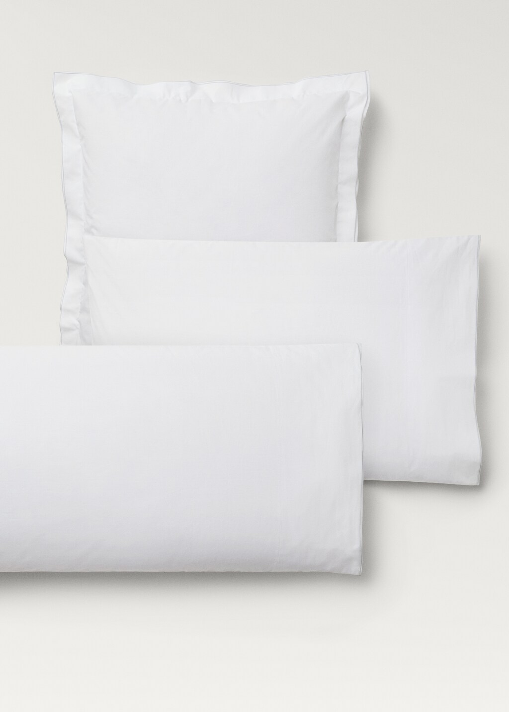 Cotton percale pillowcase with double overlock, 60x60 cm - Medium Brown