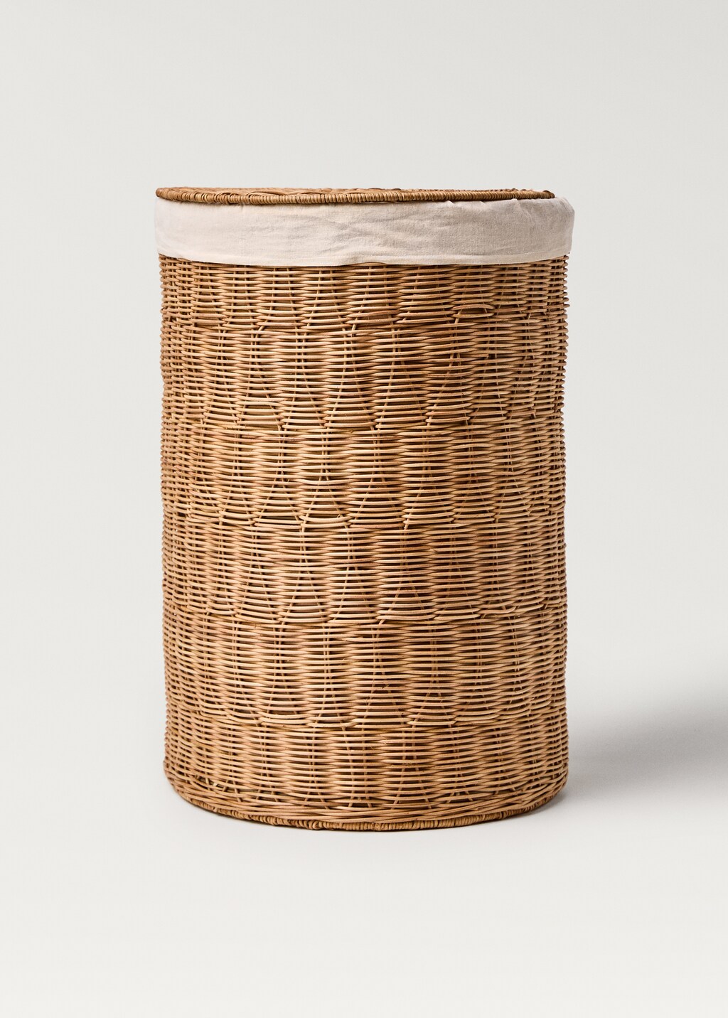 Rattan laundry basket with inner lining - Brown