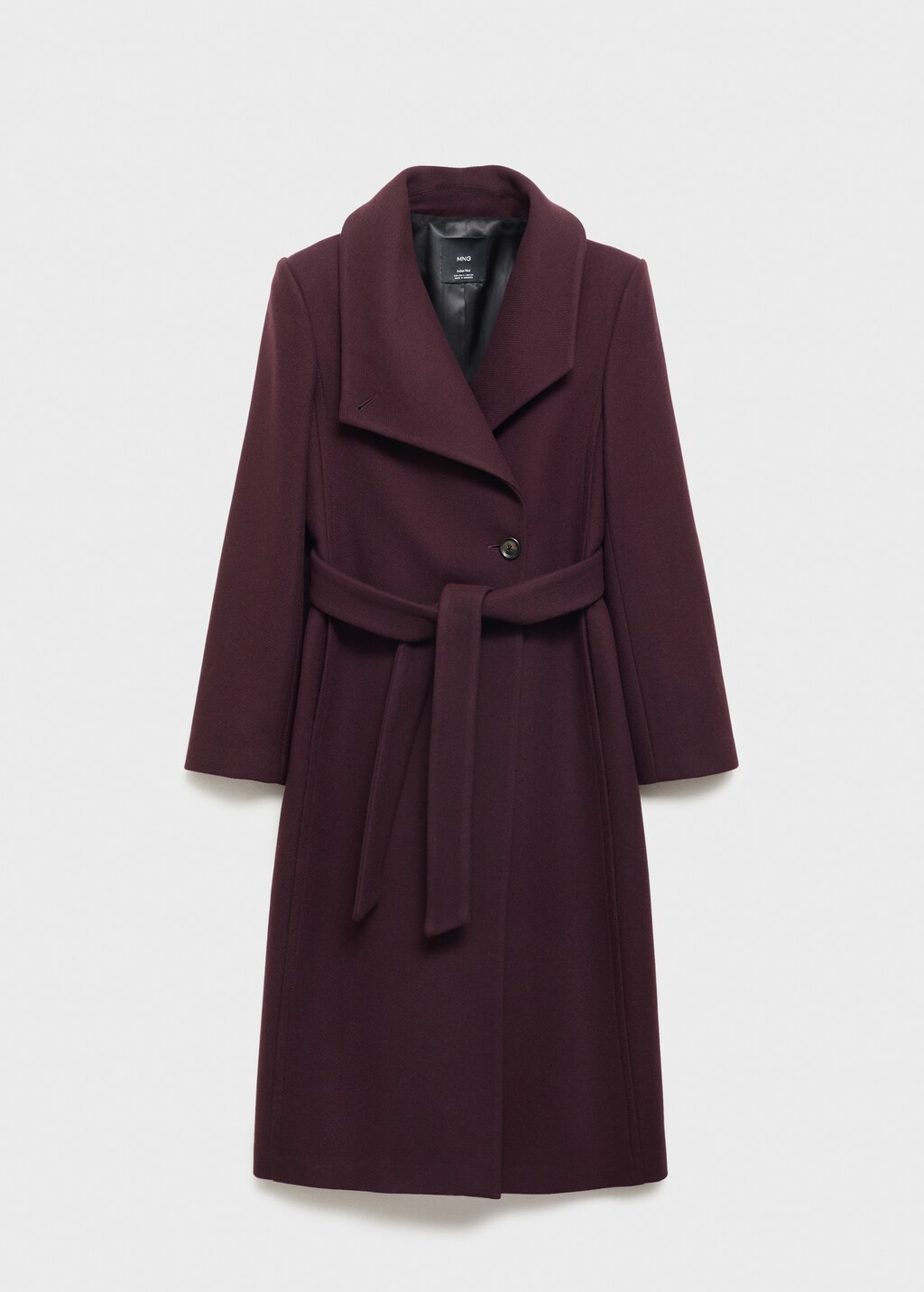 Manteco wool coat with belt - Maroon
