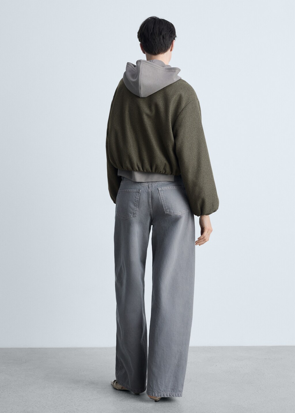 Gathered bomber jacket - Grey