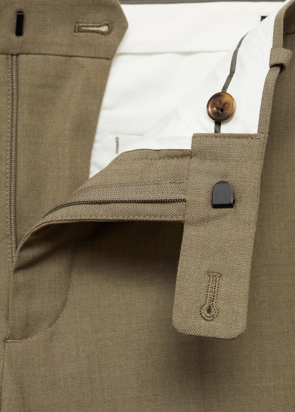 Stretch-fabric slim-fit suit trousers - Dark Navy