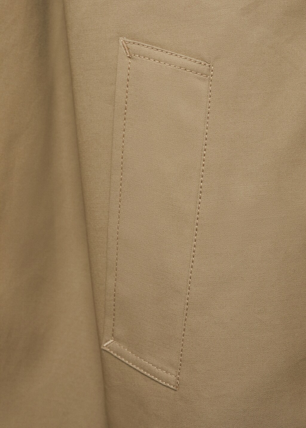 Straight cotton jacket with buttons - Khaki
