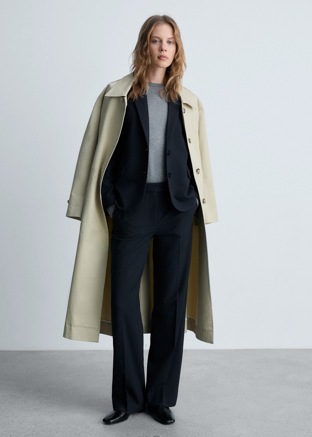 Pinstripe suit trousers - Dark Navy