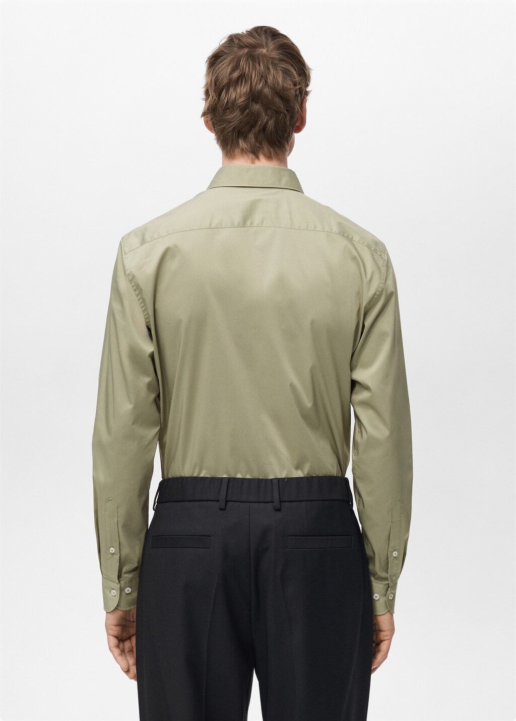 Regular-fit stretch cotton shirt - Dark Navy