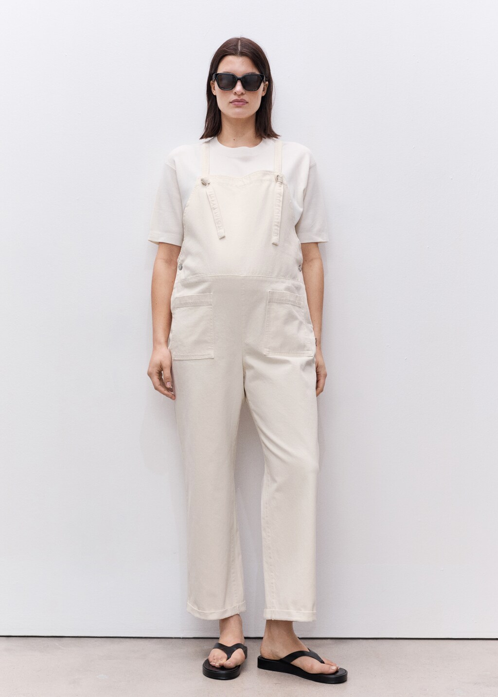 Maternity denim dungarees - Off White