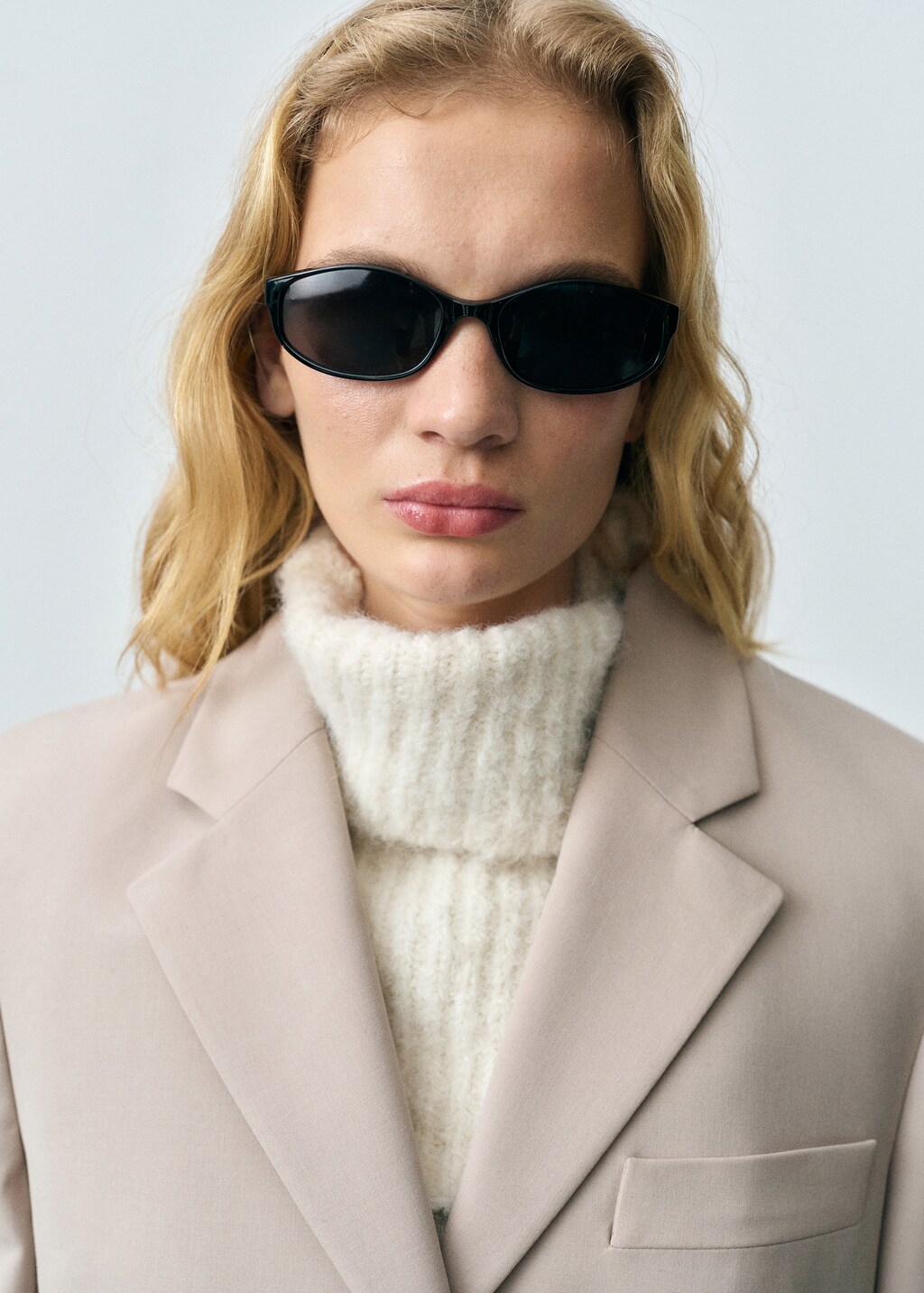 Structured straight-fit jacket - Beige