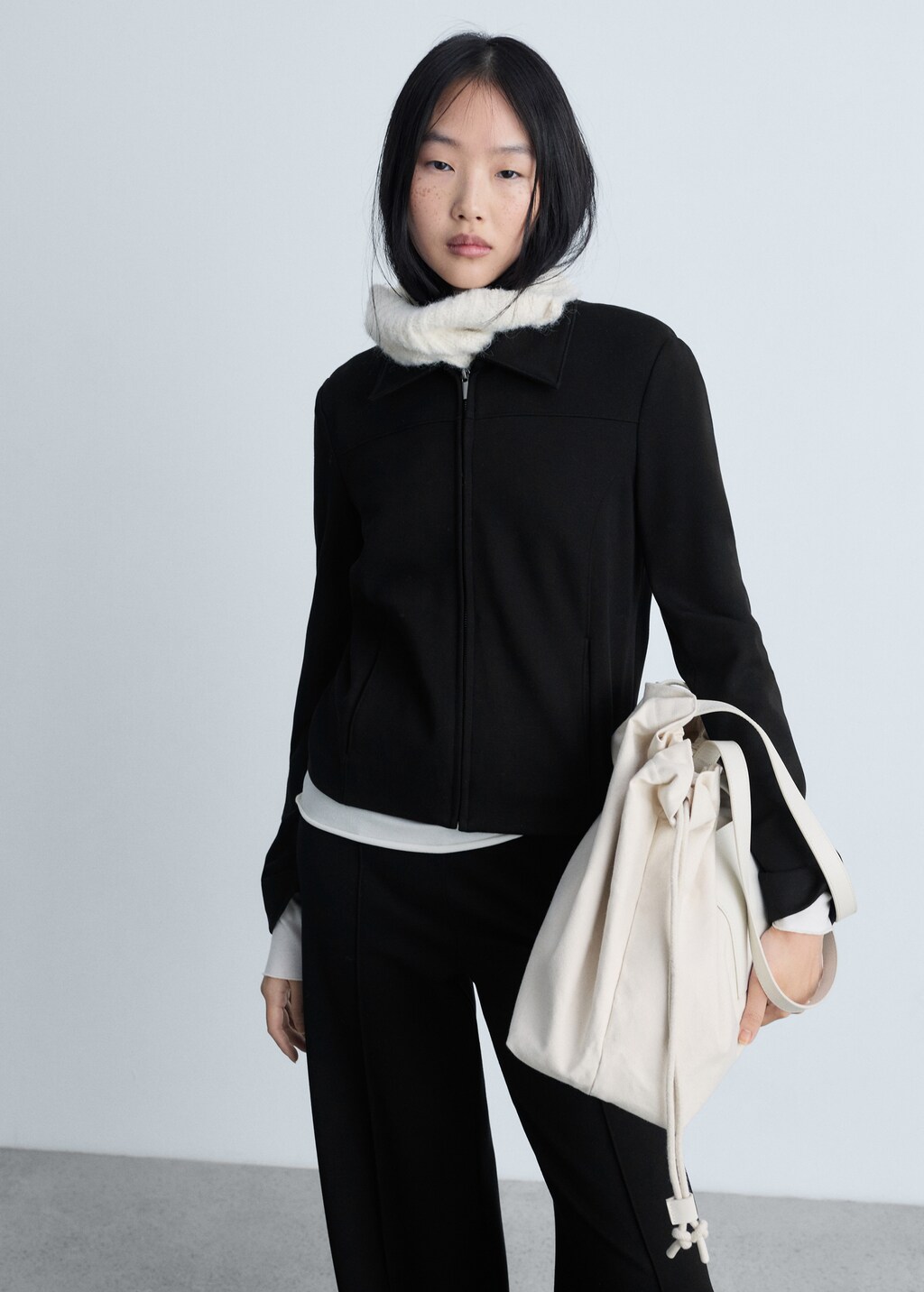 Zipper fitted jacket - Black