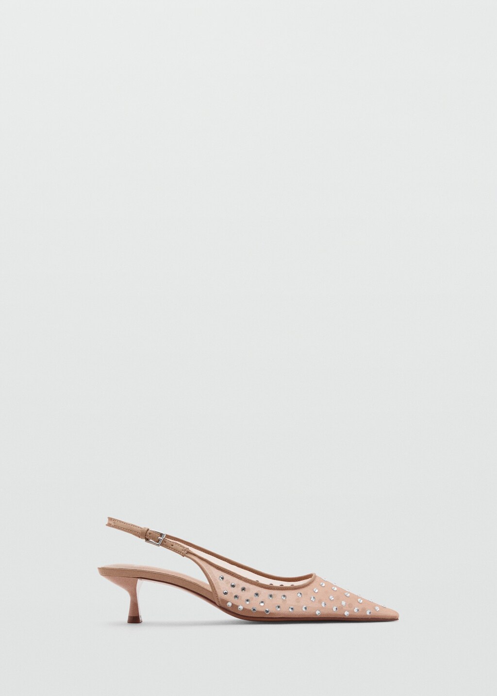 Crystal heel shoe - Nude