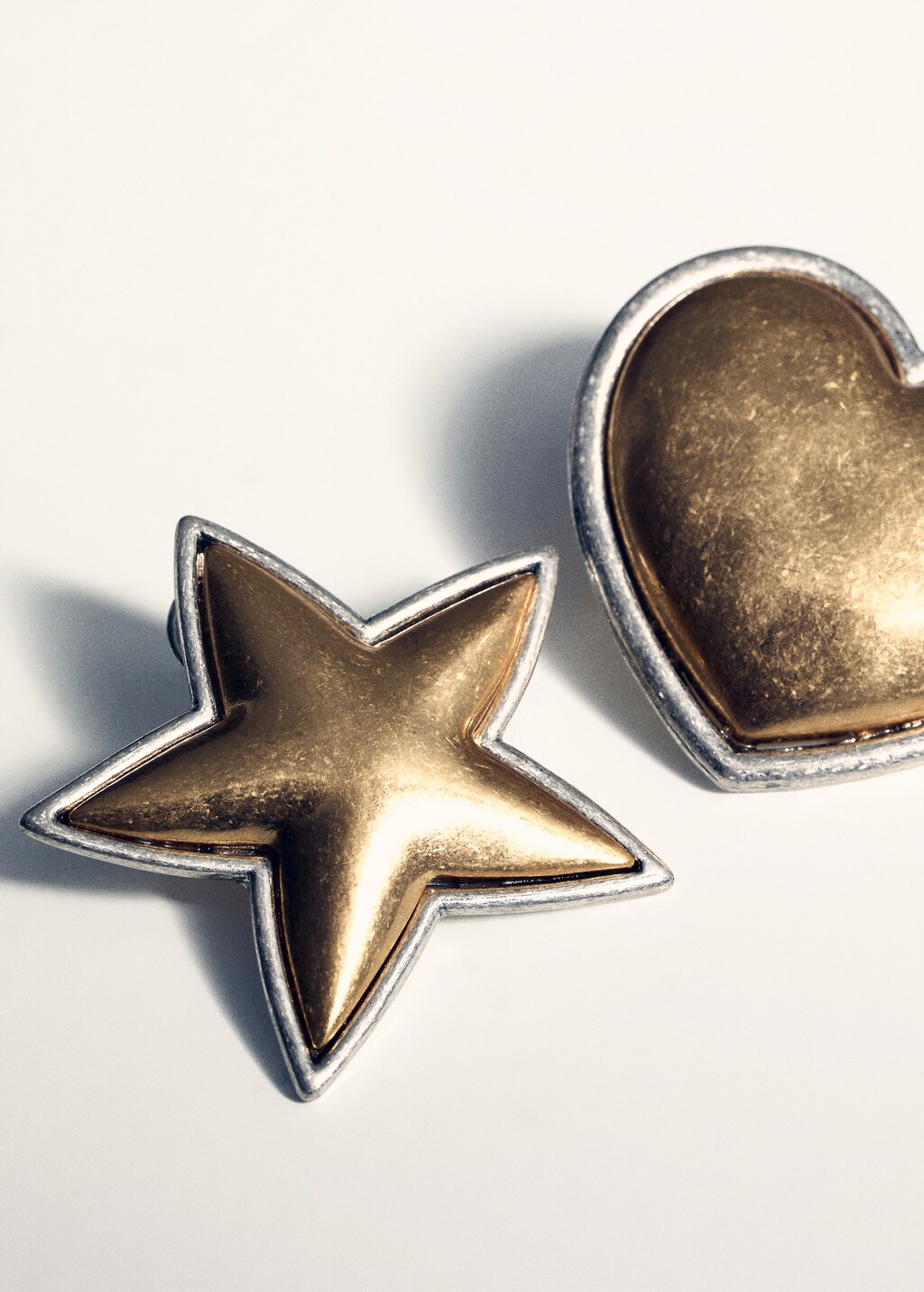 Combined-shape earrings - Gold