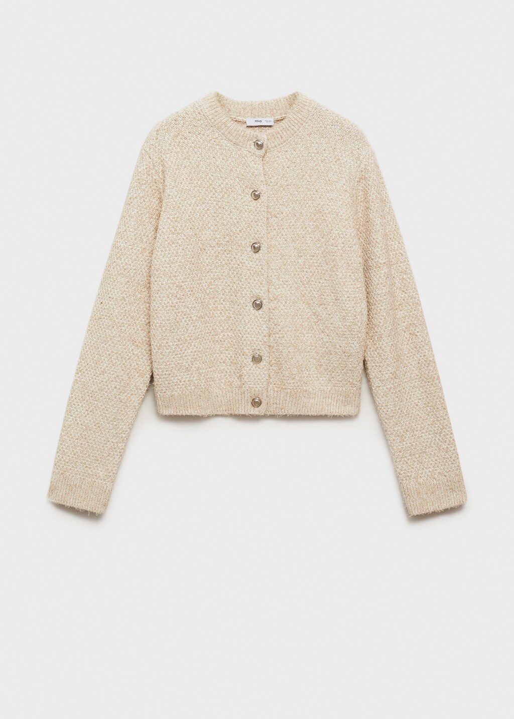 Chunky-knit jacket with buttons - Beige