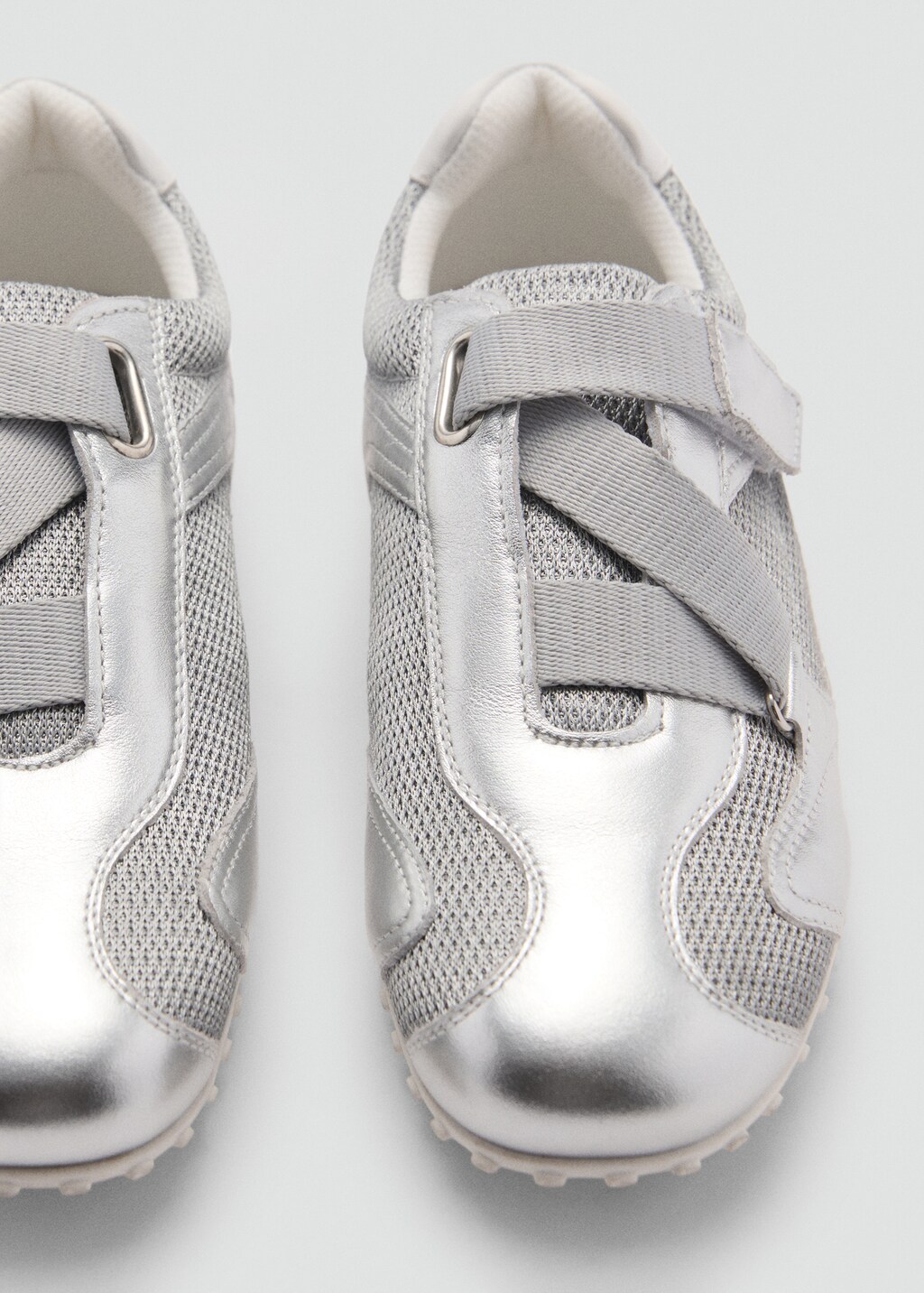 Canvas leather trainers - White