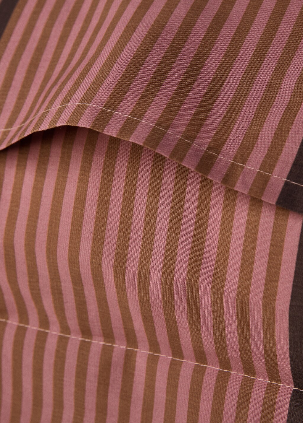 Cotton percale multi-striped pillowcase, 60x60 cm - Aqua Green