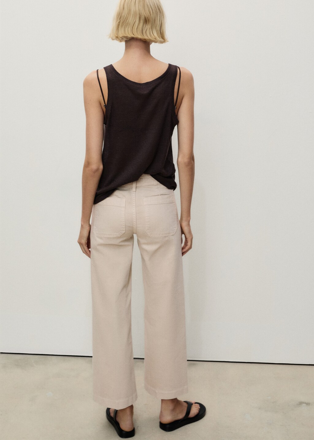 Wideleg jeans with pockets rinse wash - Open Blue