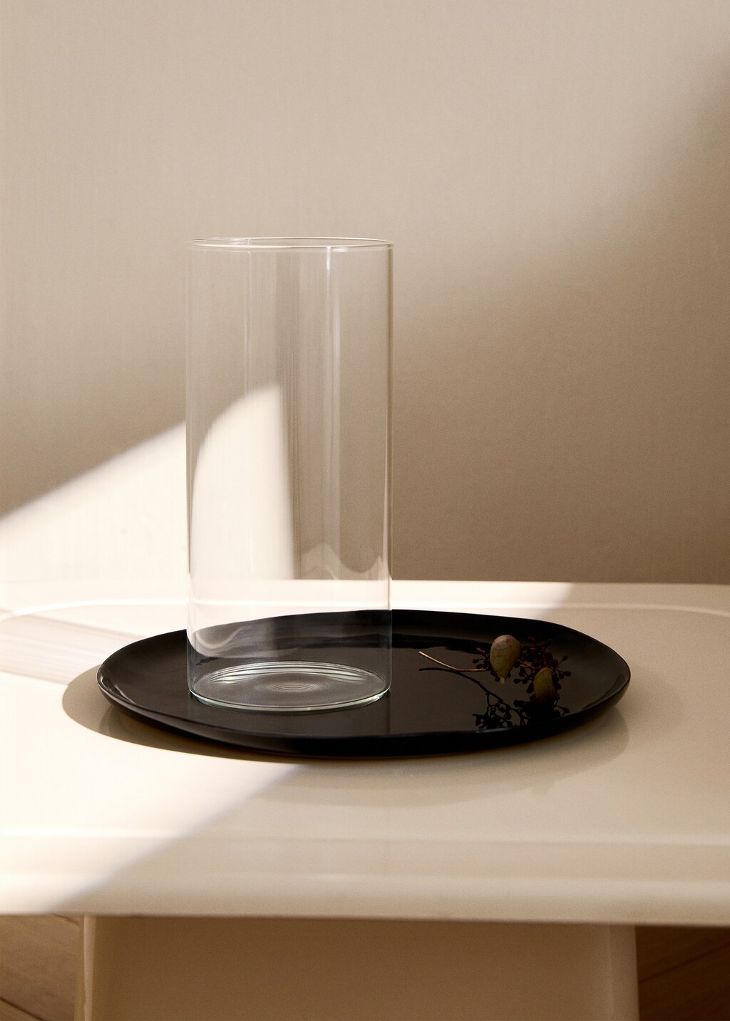 Borosilicate medium cylinder vase - Ice Grey