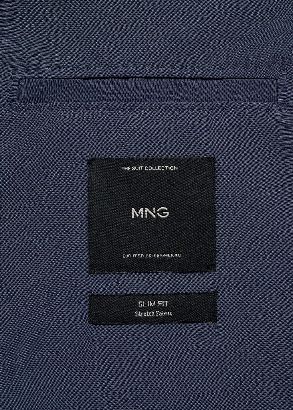 Stretch-fabric slim-fit suit jacket - Dark Navy