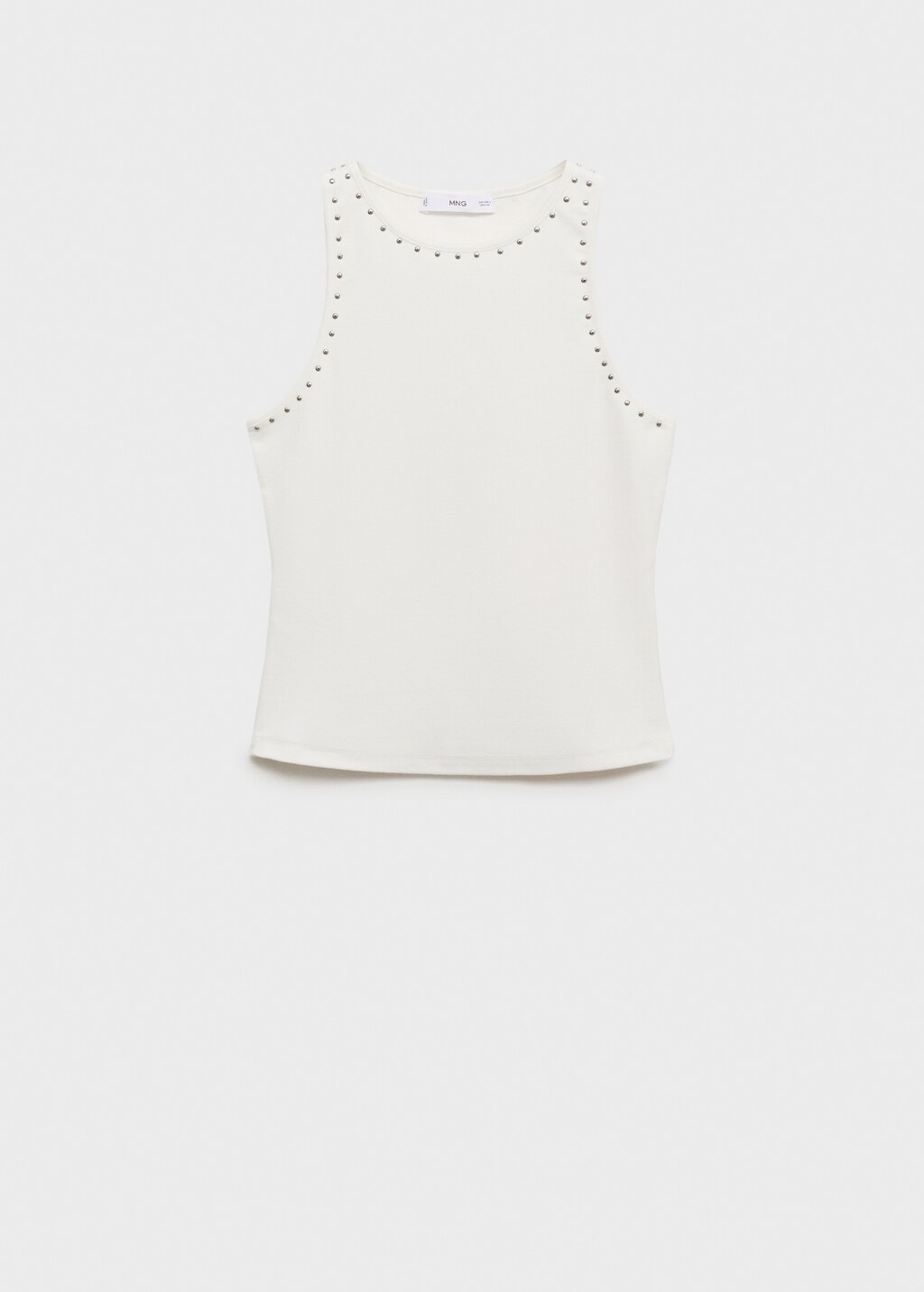 Cotton top with stud detail - White