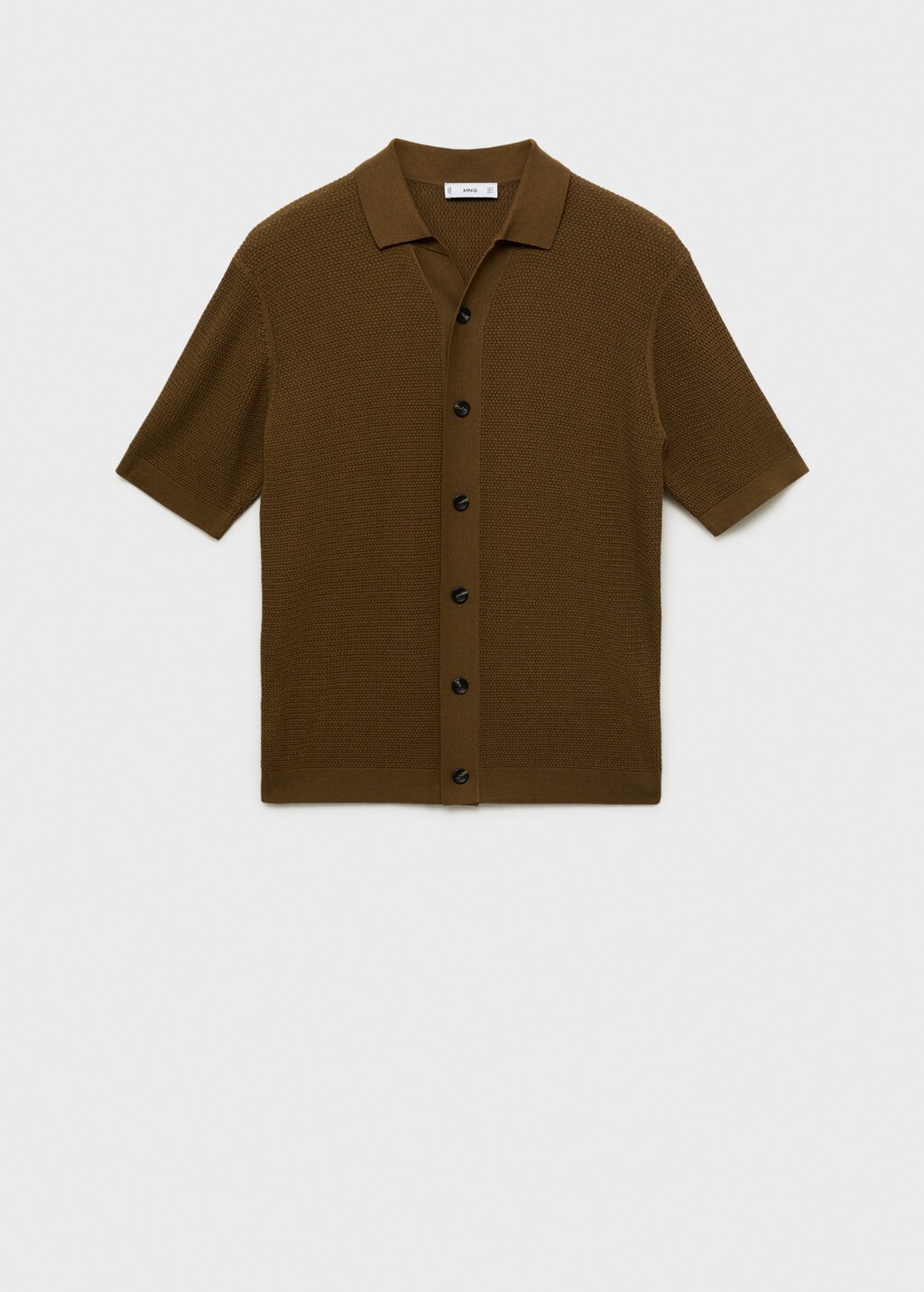 Structured knitted shirt - Brown