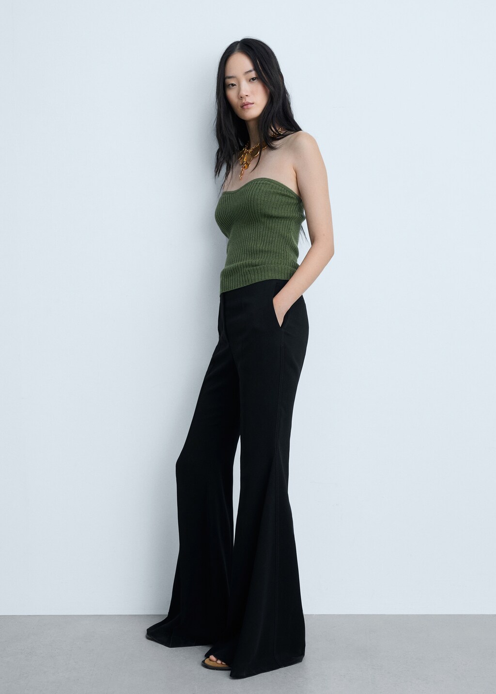 Maxi-flared trousers - Black