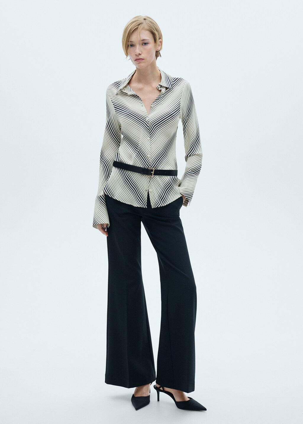 Striped shirt with flared sleeves - Off White