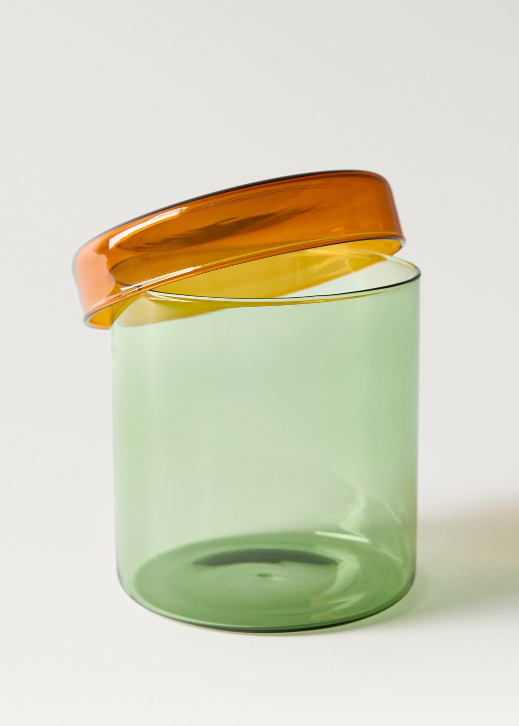 Borosilicate kitchen jar with bicolor design - Green