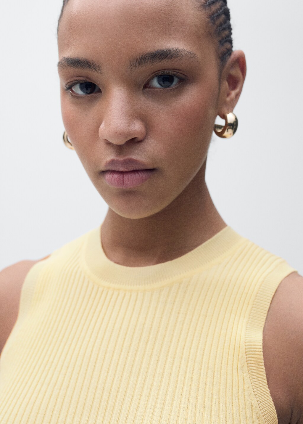 Ribbed knit top - Sky Blue