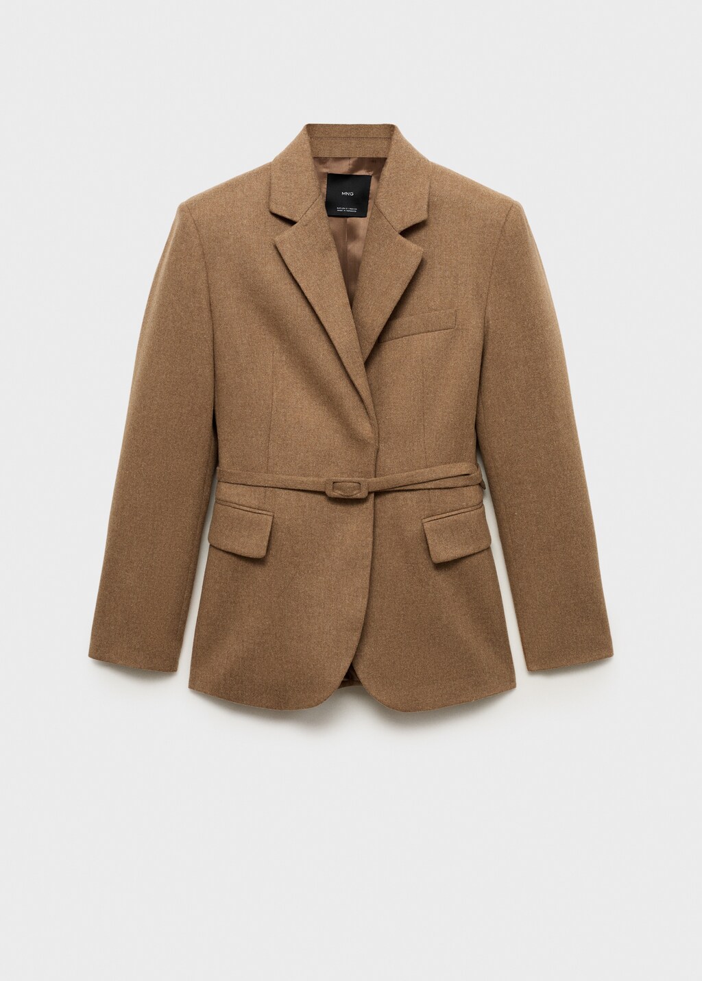 Wool-blend suit jacket - Tobacco Brown