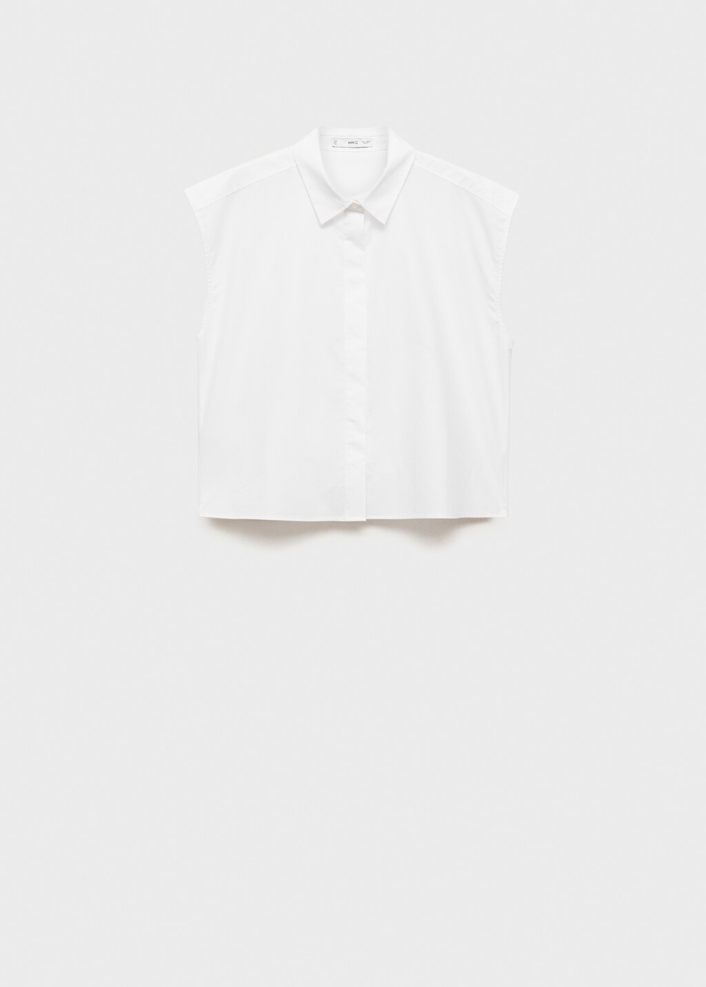 Sleeveless poplin shirt - White