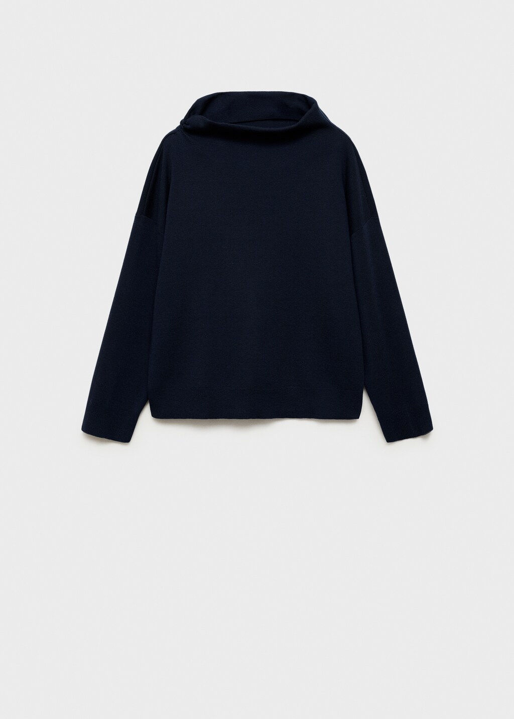 Knitted sweater with asymmetrical neck - Dark Navy