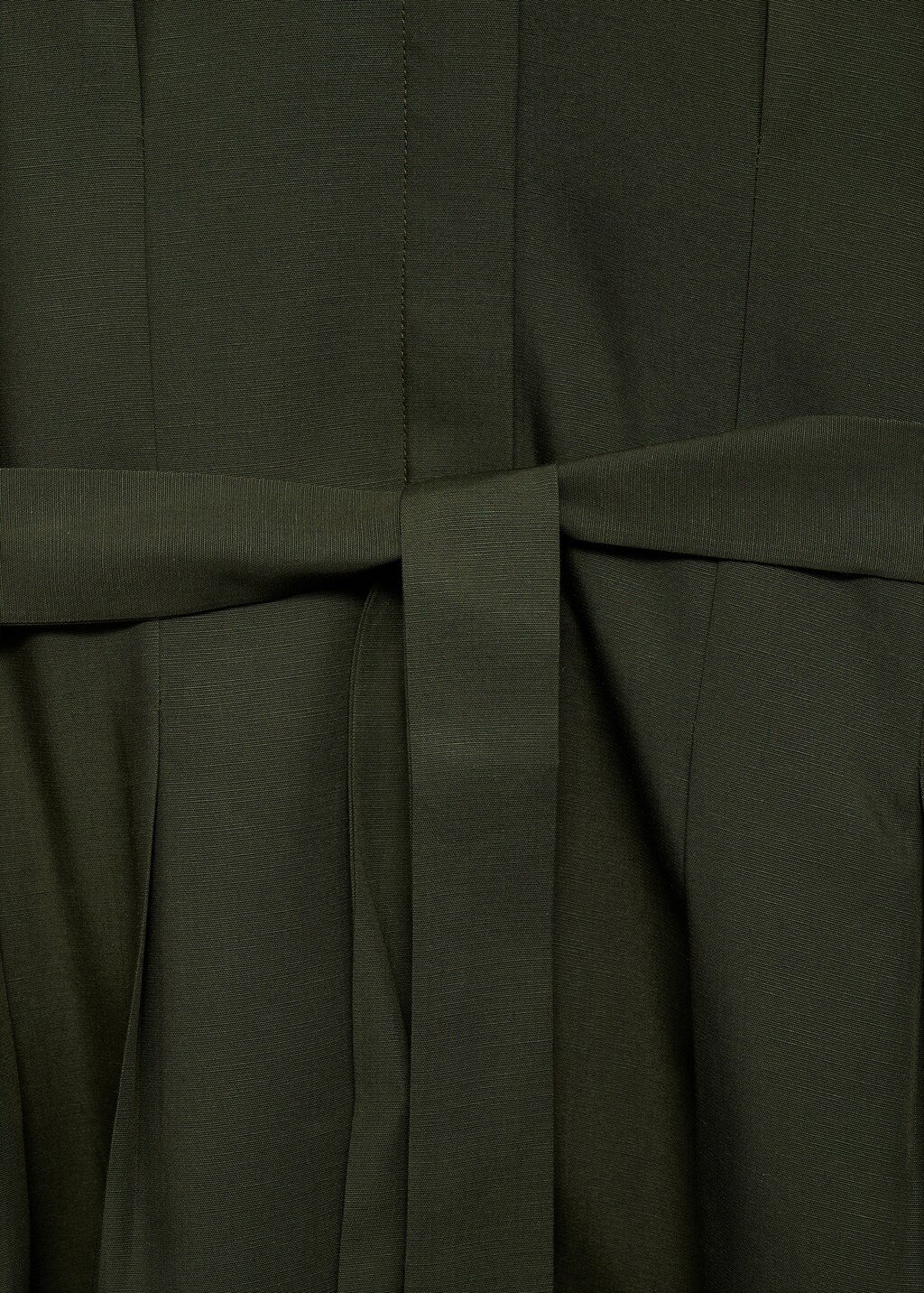 Linen and lyocell-blend shirt dress with belt - Khaki