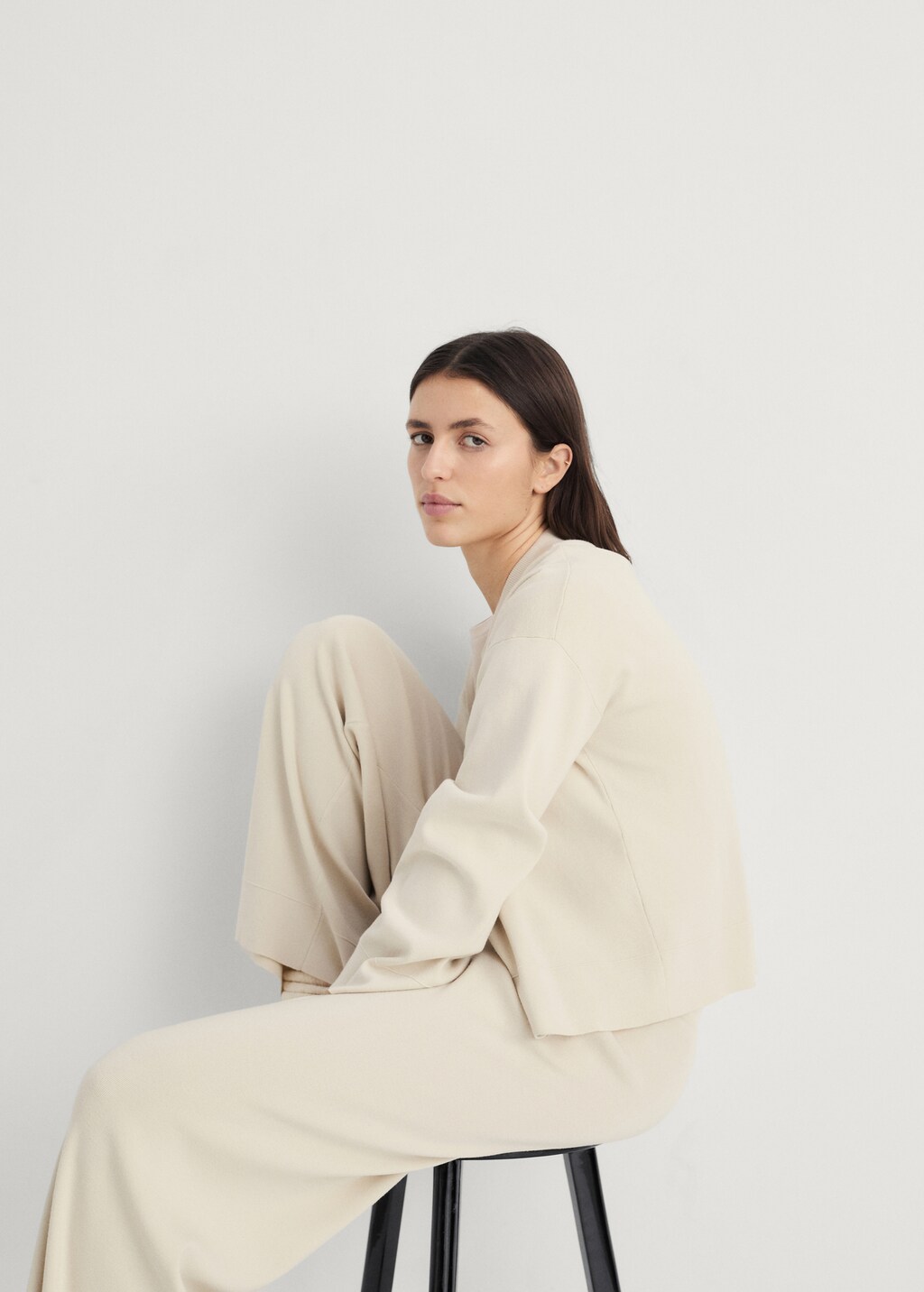 Rib-knit jacket with zip - Light/Pastel Grey