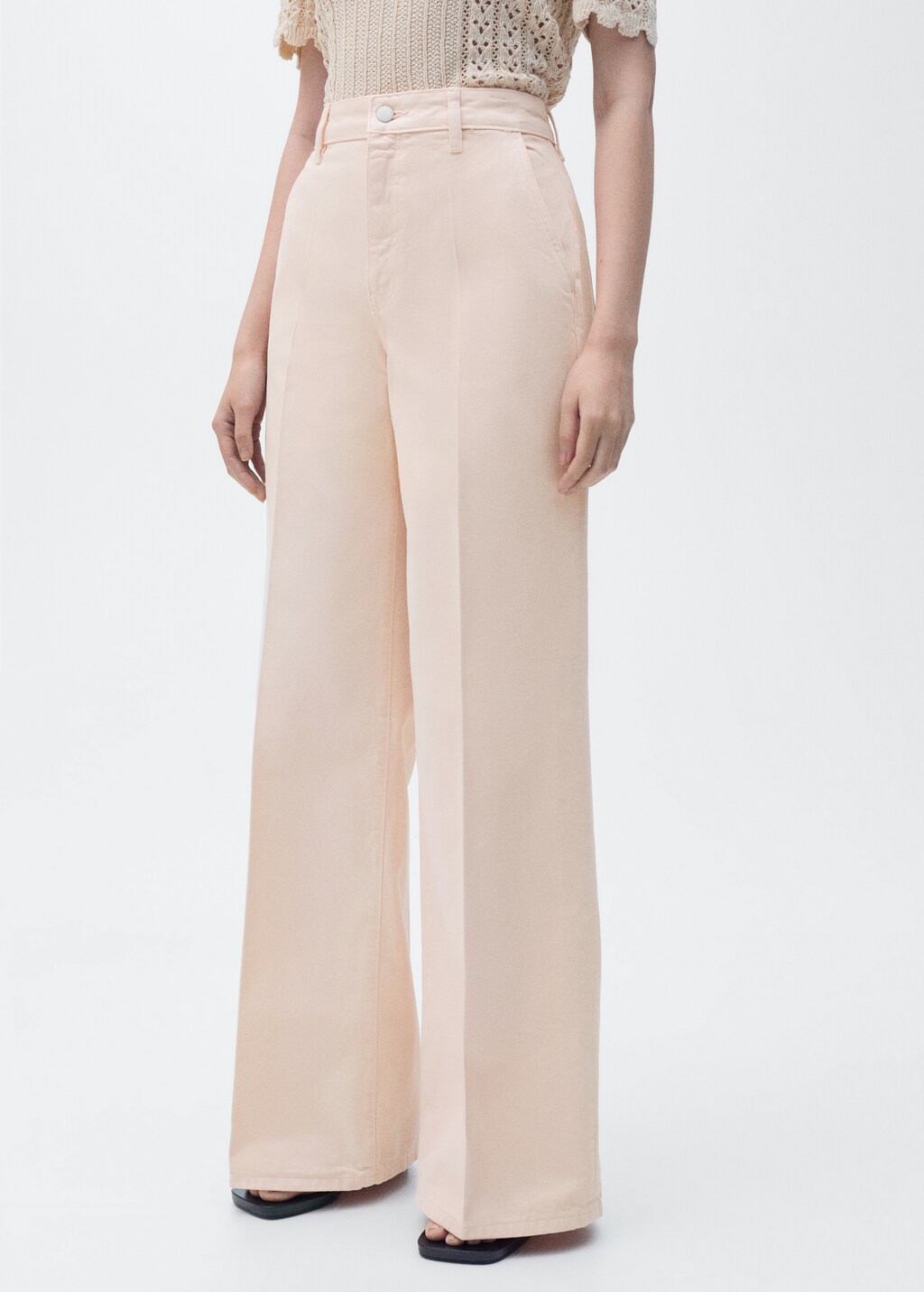 High-rise wideleg jeans - Ecru