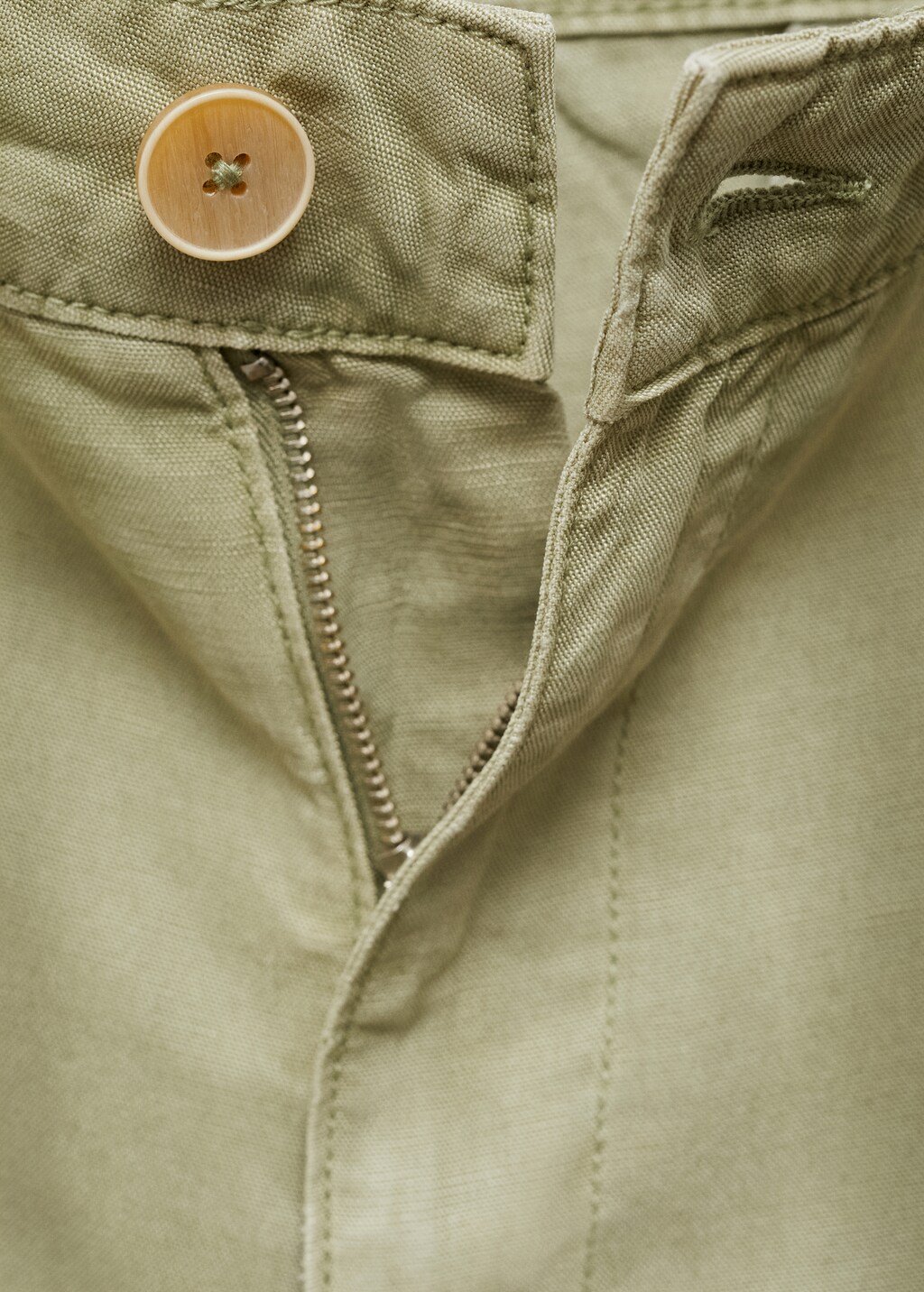 Lyocell trousers with adjustable drawstring - Khaki